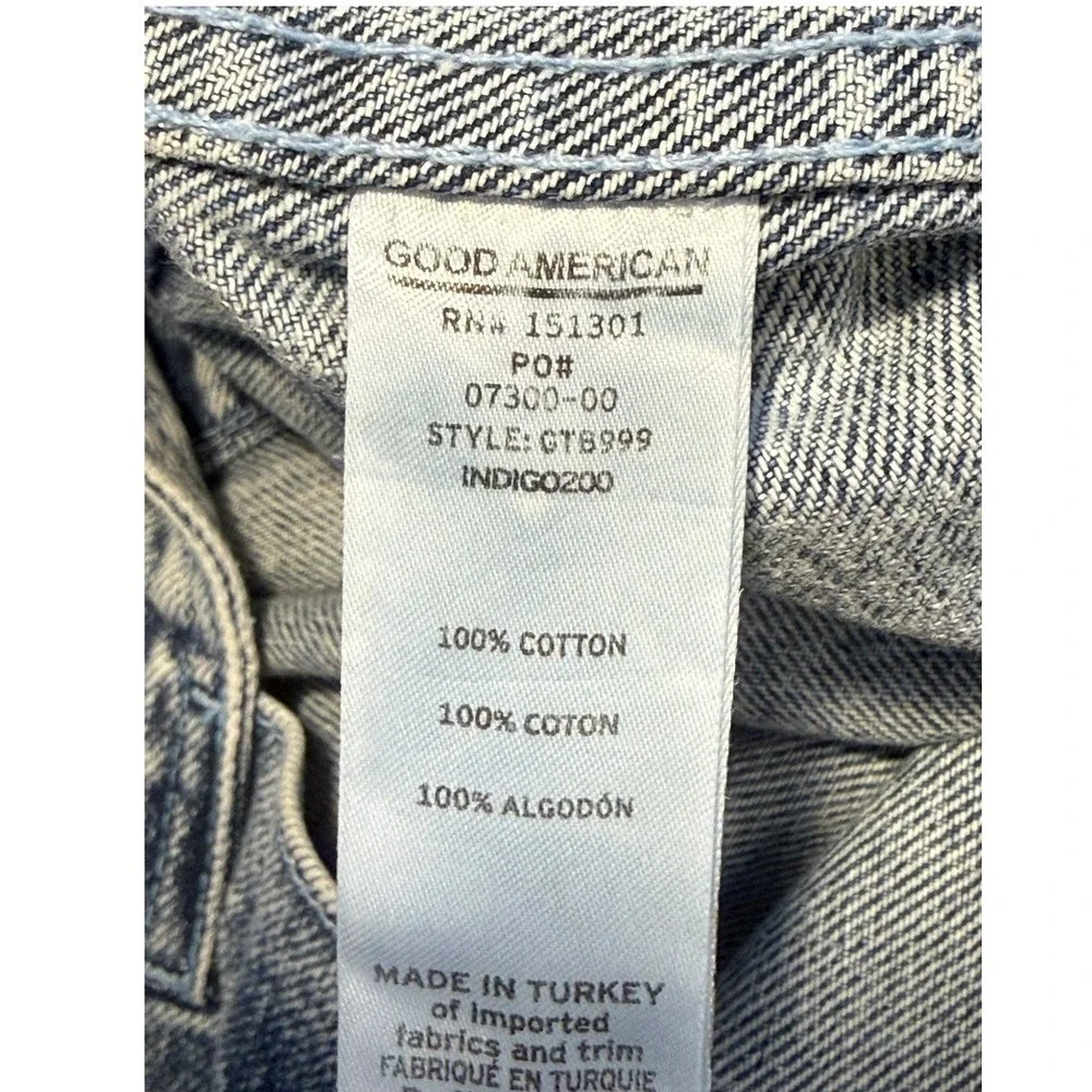 Good‎ American Blue Acid Wash Denim Tote Bag Oversized Cotton CTB999 Indigo200
